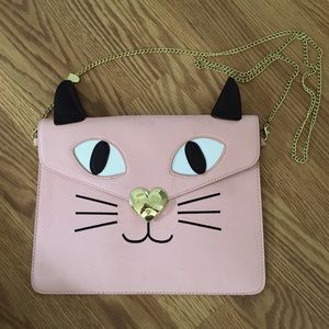 Betsey Johnson Crossbody Pink Kitten Envelope‎ Bag